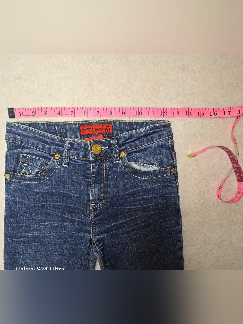 Vigoss Bootcut Low-rise Mid Wash Blingy Girls Jeans Size 12 - Picture 10 of 12